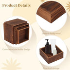 OMISTAR 6 Pcs Wooden Risers Display Stands Set - Rustic Wood Cake Stands, Nesting Display Blocks, Assorted Size Wood Display Shelf for Party Decorations, Jewelry, Figures Collection - Image 4