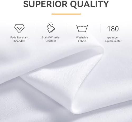 Spandex Tablecloth 6FT Rectangle Table Cover 3 Pack White Wrinkle-Free - Image 3