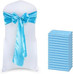 MDS® Pack of 75 Satin Chair Sashes for Wedding & Events – Turquoise by MDS