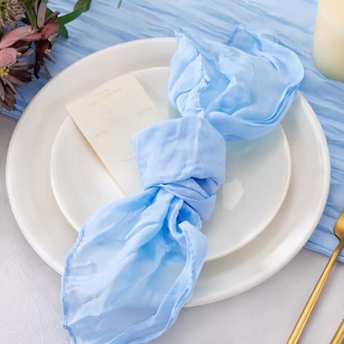 Light Blue Cheesecloth Napkins Blue Cloth Napkins Bulk,Set of 50 - Image 3
