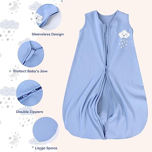 Yoofoss Baby Sleep Sack 6-12 Month 0.5TOG 100% Organic Cotton 2-Way Zipper - Image 5