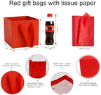 Aosric Red Square Gift Bags with Tissue Paper, 24 Pack 8x8x8 Inch - Image 2
