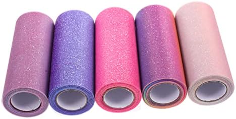 Operitacx 5 Rolls Rainbow Gradient Gauze Ribbon for Wrapping Decorative Tulle for DIY Crafts Floral Packaging Baby Showers and Special Events by Operitacx