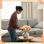 Tigeen 12 Bundles Peonies Artificial Flowers Faux Roses, Champagne - Image 5