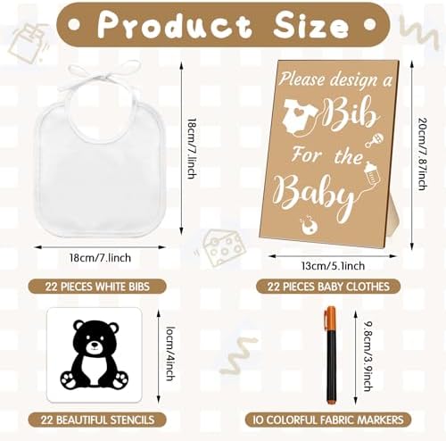 Newwiee 55 Pcs White Baby Bibs DIY Bib Decorating Design - Image 2