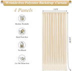 20x10ft Champagne Backdrop Curtains with Lights Photo Drapes Wrinkle Free Fabric Backdrop Curtain for Wedding Decorations Birthday Party Baby Shower Bridal Shower Home Party Background - Image 6