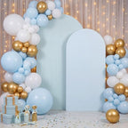 2 Set Wedding Arch Cover Blue Ripple & Solid Color Stretchy Backdrop Cover - Image 3