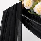 Sheer Gauze Wedding Arch Draping Fabric 29" x 20 FT 4 Panels Black - Image 2