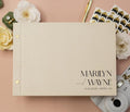 Personalized Luxe Photo Guest Book (Design 4) – 11.5 x 8.5" Minimal Aesthetics, Screw Bound with Custom Cream Hardcover & Photo + Lined or Blank Pages - Wedding, Baby Shower, Anniversary by ModernAlbumDesigns