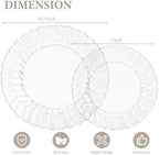 Lullaby 60PCS Clear Scalloped Plastic Plates, Disposable Plates for Party - Image 2