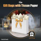 YACEYACE White Gift Bags with Ribbon, 20Pack of Gift Bags with Handles - Image 2