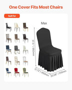 VEVOR Chair Covers, Polyester Spandex Chair Cover, Stretch Slipcovers for Wedding Party Dining Banquet Flat-Front Chair Covers (Black-d, 30PCS) - Image 4