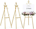 53.9" Gold Easel Stand for Sign, 2 Pack Display Easel for Wedding Sign by Victawks