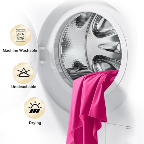 Wish Care Hot Pink Polyester Table Clothes for 4 Foot Rectangle Tables, Wrinkle Free Fitted Table Cover with Pleated Ruffle Table Skirt for Birthday Party Wedding Trade Show Event Display - Image 6
