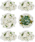 BLOSMON 6 Pcs Fake Flower Centerpieces for Wedding Decor, Large, White by Blosmon