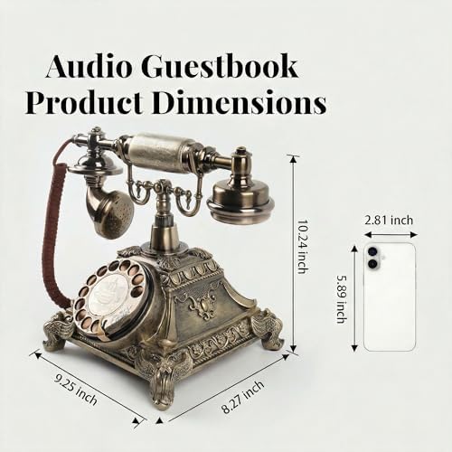 Audio Guest Book Wedding Phone, FESTRING Retro Audio Guestbook (Bronze) - Image 2