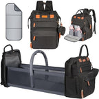 Diaper Bag Backpack with Changing Station, Black by Shengmeister