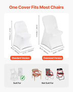 VEVOR Chair Covers, Polyester Spandex Chair Cover, Stretch Slipcovers for Wedding Party Dining Banquet Flat-Front Chair Covers (White-c-XL, 30PCS) - Image 4