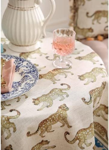 patdrea Vintage Leopard Print Tablecloth,Rectangular,110"x63" - Image 4