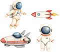 Honoson 4 Pcs Large 30" Astronaut Cardboard Cutouts, Space Birthday Party Decoration Rocket Spaceship Backdrop Standup Photo Booth Prop for Baby Shower Party Supplies Classroom Sign by Honoson