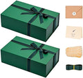 Dark Green Magnetic Gift Box for Christmas Presents, 13.85"x8.35"x4.45" by Lifelum