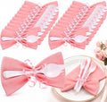 30 Set Pink Pre Rolled Silverware Set with Bow, Pink Napkins by Lanties