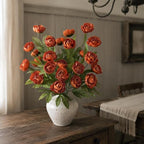 12 Pcs 27" Faux Silk Peony Artificial Fall Flowers Stems for Vase (Orange) - Image 6