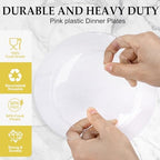 FLOWERCAT 200PCS Clear Plastic Plates Disposable Plates for Party - Clear Bulk Plastic Plates - 100 10" Dinner Plates and 100 7" Salad Plates for Weddings, New Year,Christmas Parties and Events - Image 3
