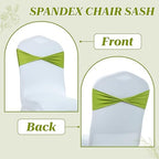 MDS Pack of 50 Spandex Chair Sashes Without Slider Buckles – Apple Green - Image 4