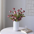 12 Pcs 27" Faux Silk Peony Artificial Flowers Stems for Vase (Warm Pink) - Image 6