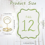 Eaasty 20 Pcs Watercolor Table Numbers 1-20 with Holders for Wedding, Green - Image 2