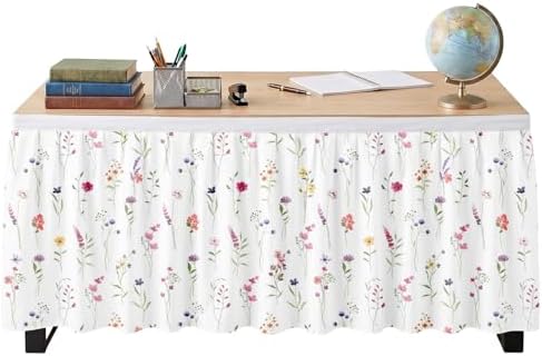 Sanwarm Table Skirt, 29" x 108", for Rectangular & Round Desk Botanical by SanwarmHomeDecor