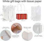 Aosric White Square Gift Bags with Tissue Paper, 24 Pack 8x8x8 Inch - Image 2