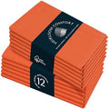 Orange Cloth Dinner Napkins 18x18 Inch - Set of 12 - Durable, Soft, Reusable, Washable - Hemstitch Mitered Edges - Ideal Cotton Napkin for Table Dining, Everyday, Parties, Events by HEIRLOOMCOMFORT