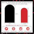 2PCS Black & Red Arch Backdrop Covers for Arch Stand (7.2ft + 6ft) – Spandex Fitted Stand Covers for Weddings Baby Showers Birthday Party Supplies Decor & Photo Booths(Only Cover) - Image 6