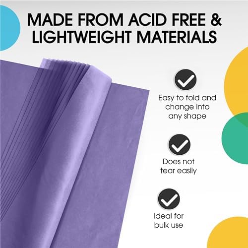 Party Solids Purple Tissue Paper for Gift Bags 20" X 30" 480 Sheets - Image 3