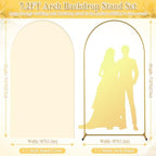 Jupwalz Arch Backdrop Stand and Cover Set, Metal Arch Stand with Rich Balloon Tool for Wedding Birthday Baby Shower Graduation Event Balloon Flowers Decor, Easy to Assemble (7.2FT, Beige) - Image 5