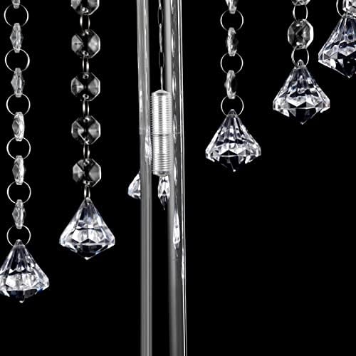 10PCS Wedding Flower Stand, Crystal Column Vases Rack for Birthday Party Decoration Garden Tall Flower Frame Holder for Balloon Decor Road Leads Christmas Gift 7.87*7.87*31.5In - Image 7