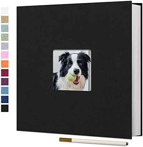 Vienrose Large Photo Album Self Adhesive for 4x6 8x10 10x12 Pictures Linen Scrapbook Album DIY 40 Blank Pages with A Metallic Pen by Vienrose
