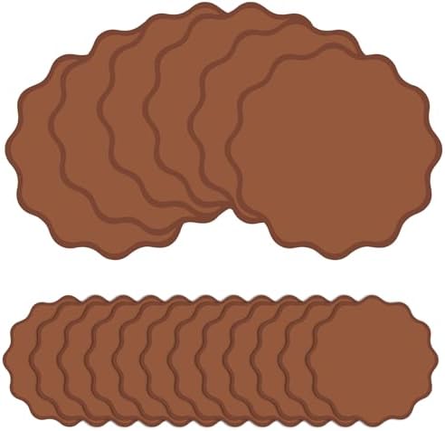 100 Pcs Brown Cardstock Paper Placemats, Disposable Waterproof Place Mats by Unknown