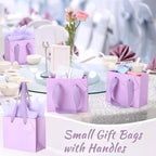 Zhanmai 100 Pcs 4.7 x 2.4 x 3.9 Inch Mini Gift Bags Bulk, Light Purple - Image 4