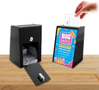 Black Donation Box with Lock Acrylic Ballot Collection Bin with 5.5" x 8.5" Slide In Sign Holder for Suggestions Votes Tips and Raffles by Marketing Holders - Image 2