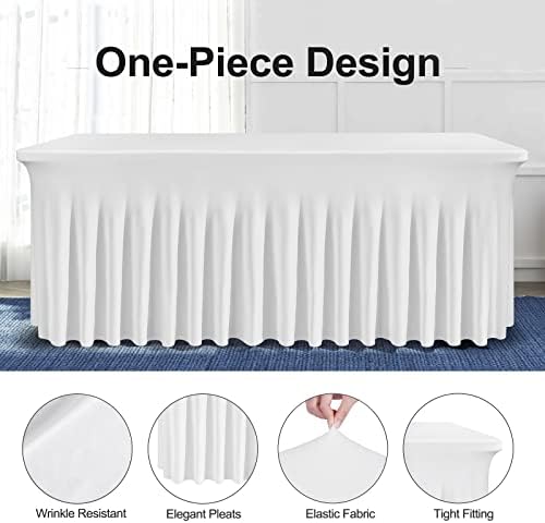 BDDC One-Piece Spandex Table Cloth Skirt for 6FT Rectangle Tables - Image 2