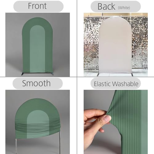 Ripples Arch Backdrop Cover Spandex Background for Baby Birthday Baby Shower Wedding Party Decoration (Green Ripples,6.6x3.3ft) - Image 3