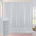 50ft×10ft Silver Wrinkle Free Backdrop Curtains for Parties, 10 Panels 5×10ft Soft Silky Polyester Light Gray Photo Backdrop Drapes for Wedding Birthday Baby Shower Party Photography Decor by ENJOYYOURPARTY