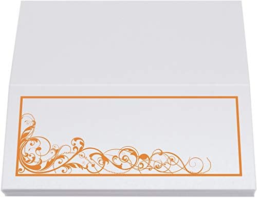 Scribble Vintage Swirl Place Cards, Orange, Set of 150, Pre-cut and Scored - Image 5