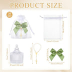 Vesici 20 Sets Baptism Party Favors for Guests Crystal Candy Bowl, Green - Image 2