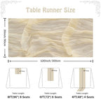 Fanami 6 Pack Cheesecloth Table Runner -10FT Beige Boho Gauze Cheese Cloth Table Runner 120 Inches Long Rustic Sheer Fabric Centerpieces for Wedding Birthday Party Bridal Baby Shower Decorations - Image 4