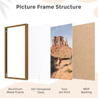 20x24 Metal Picture Frame, Aluminum Poster Frame with Real Glass, Bronze - Image 4