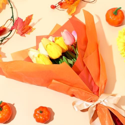 Teling 500 Sheets Tissue Paper for Gift, Orange Yellow Brown, 14 x 20 Inch - Image 3
